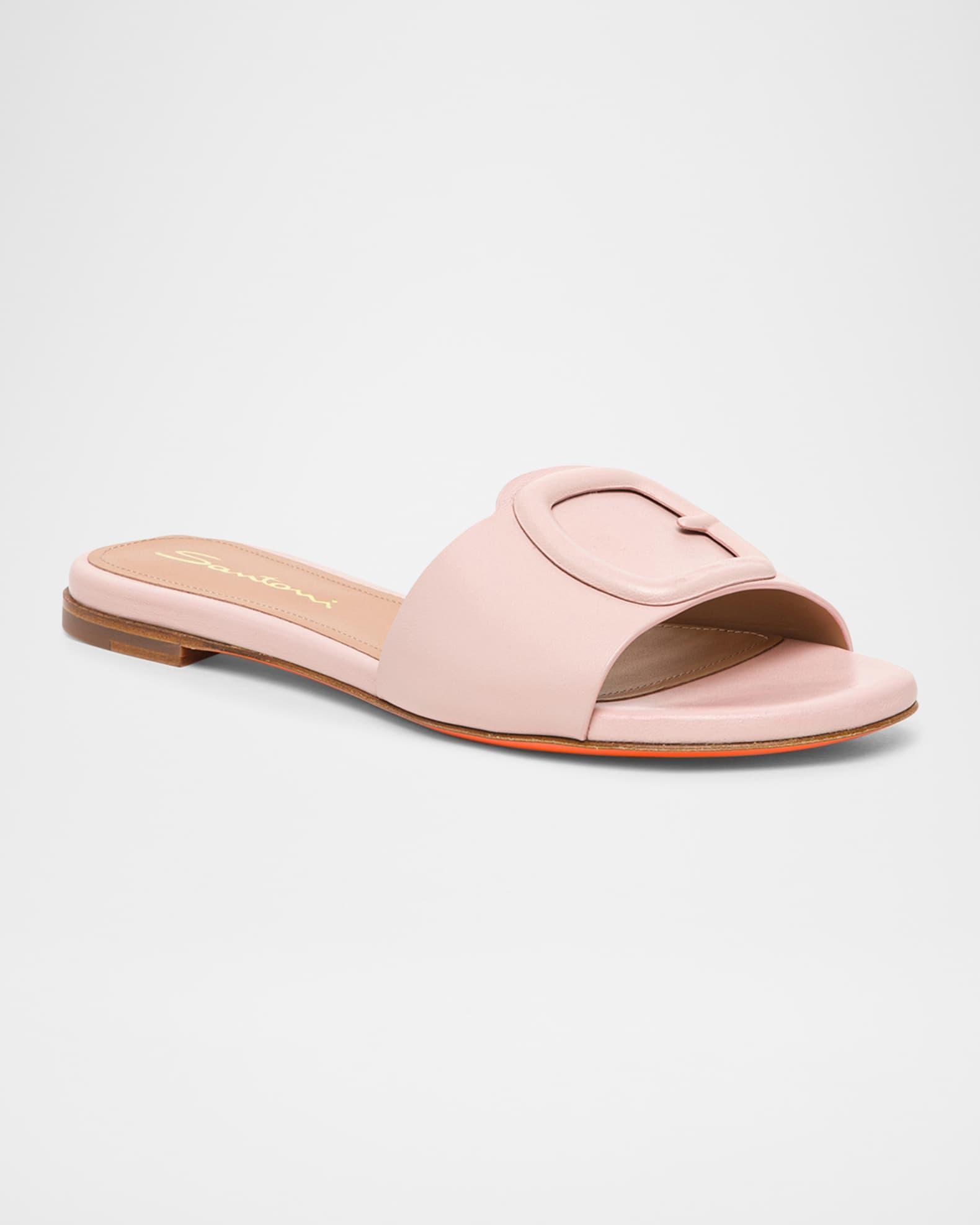 Marta Leather Buckle Flat Sandals Product Image