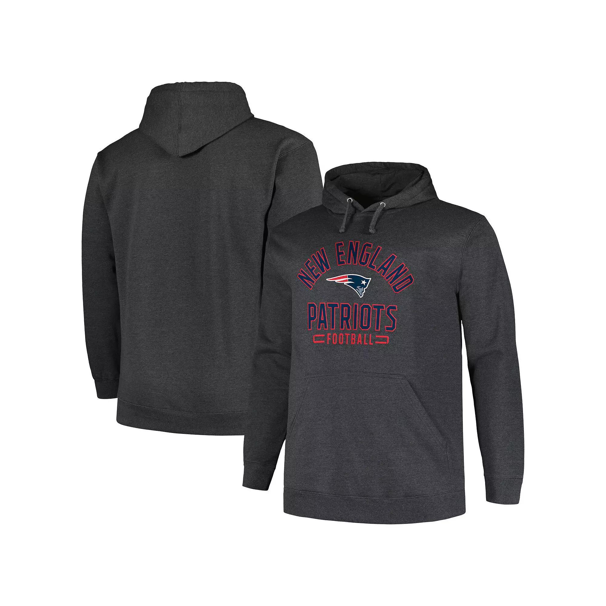 Mens Fanatics Branded Heather Charcoal New England Patriots Big & Tall Pullover Hoodie Product Image