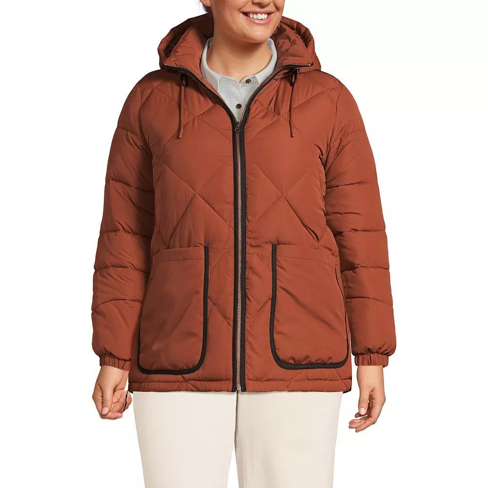 Plus Lands' End FeatherFree Insulated Hooded Quilted Jacket, Women's,  Product Image