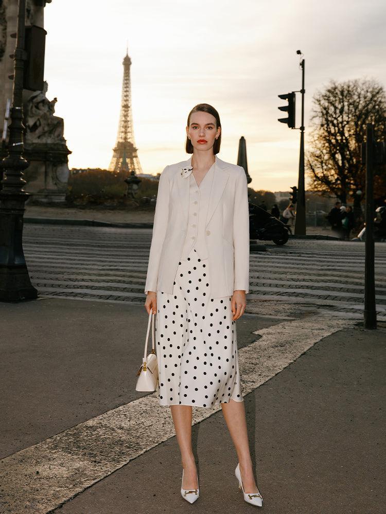 Worsted Wool One Button Women Blazer Product Image