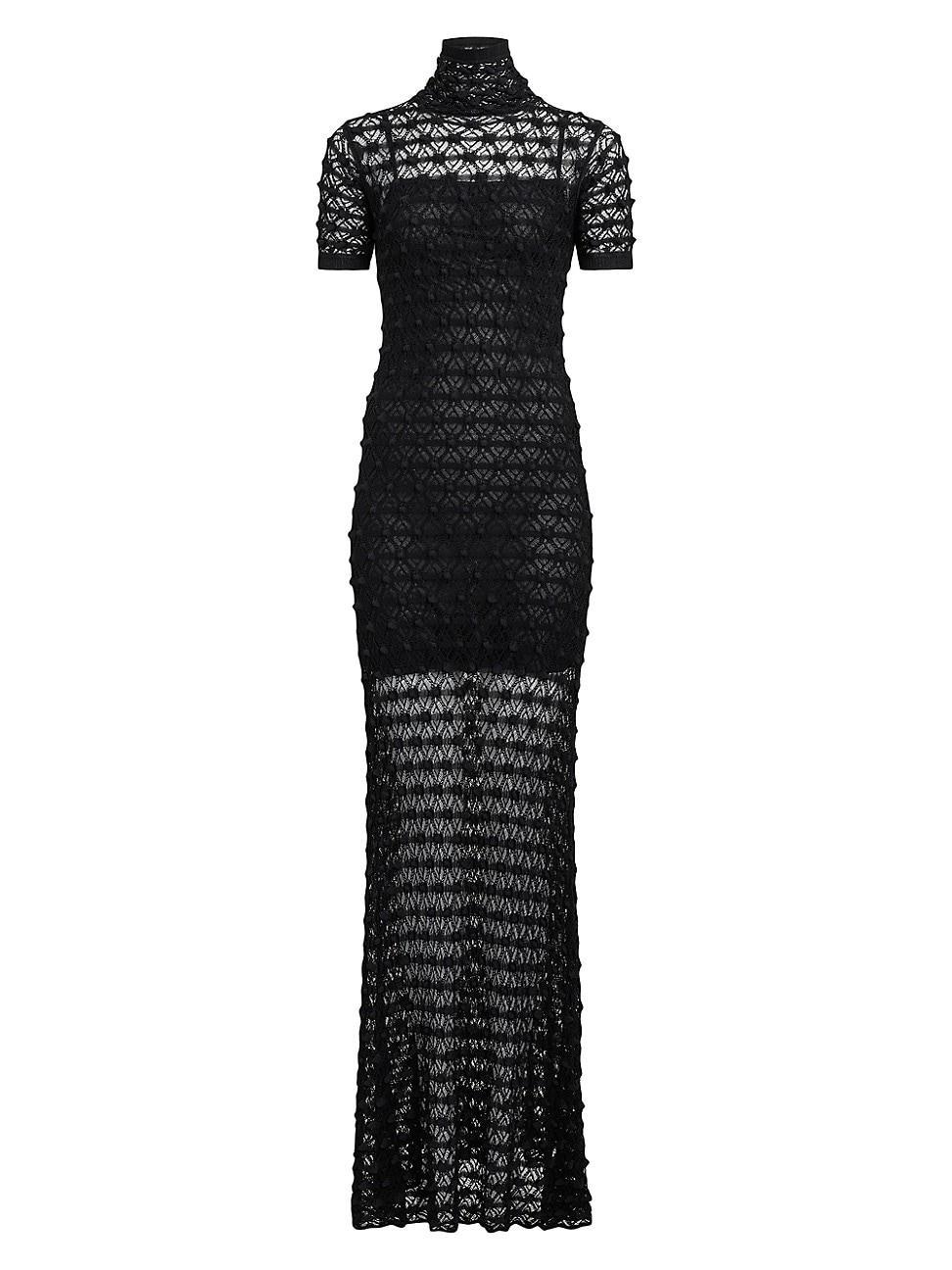 Womens Lace Turtleneck Gown Product Image