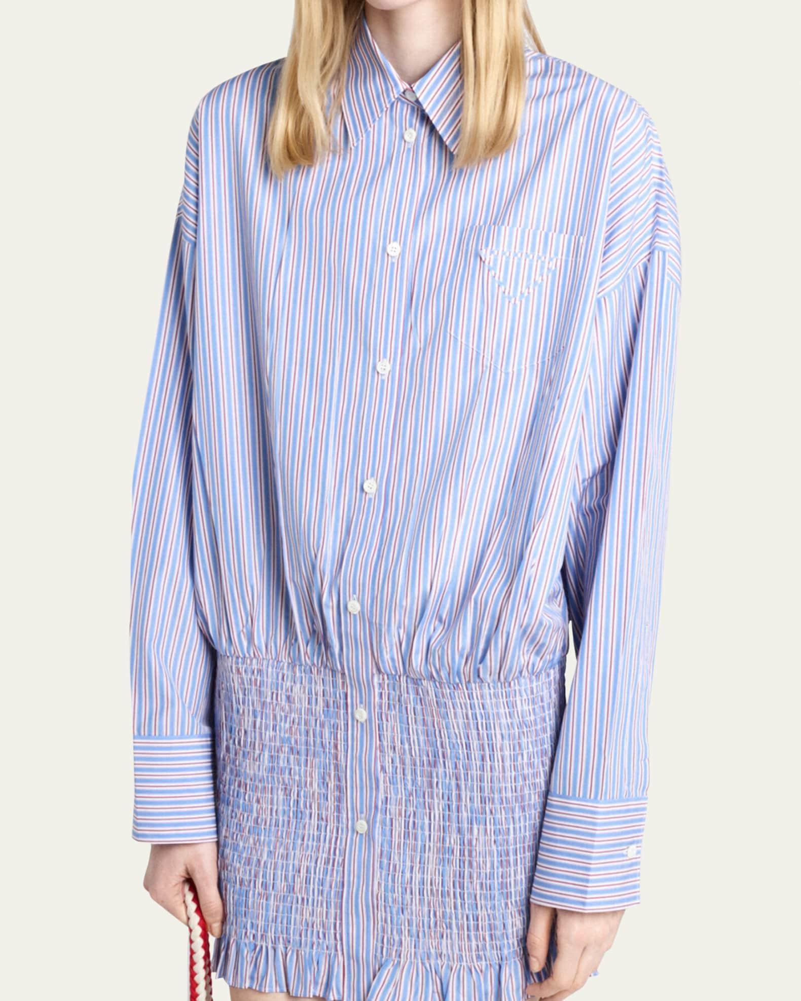 Stripe Smocked Poplin Shirt Product Image