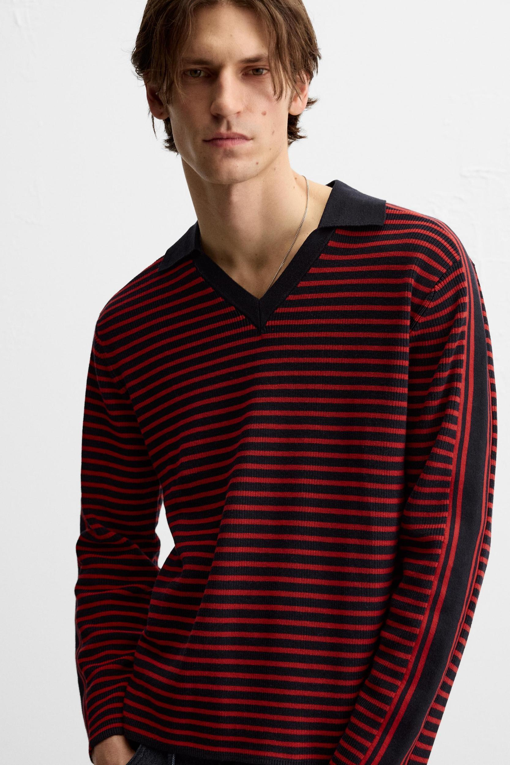 STRIPED KNIT POLO LIMITED EDITION Product Image