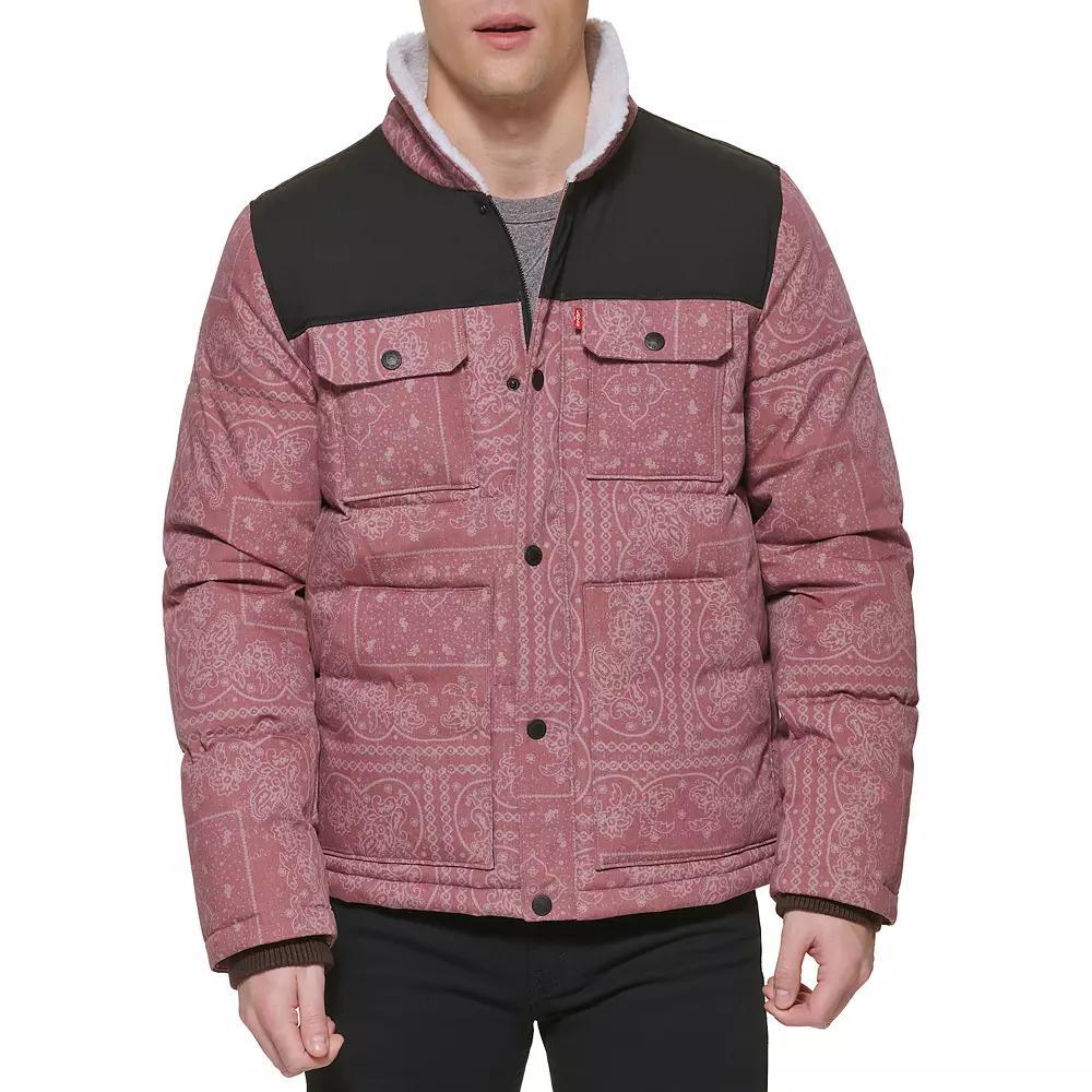 Men's Levi's® Mixed Media Parka, Size: Medium, Faded Red Bandana Product Image