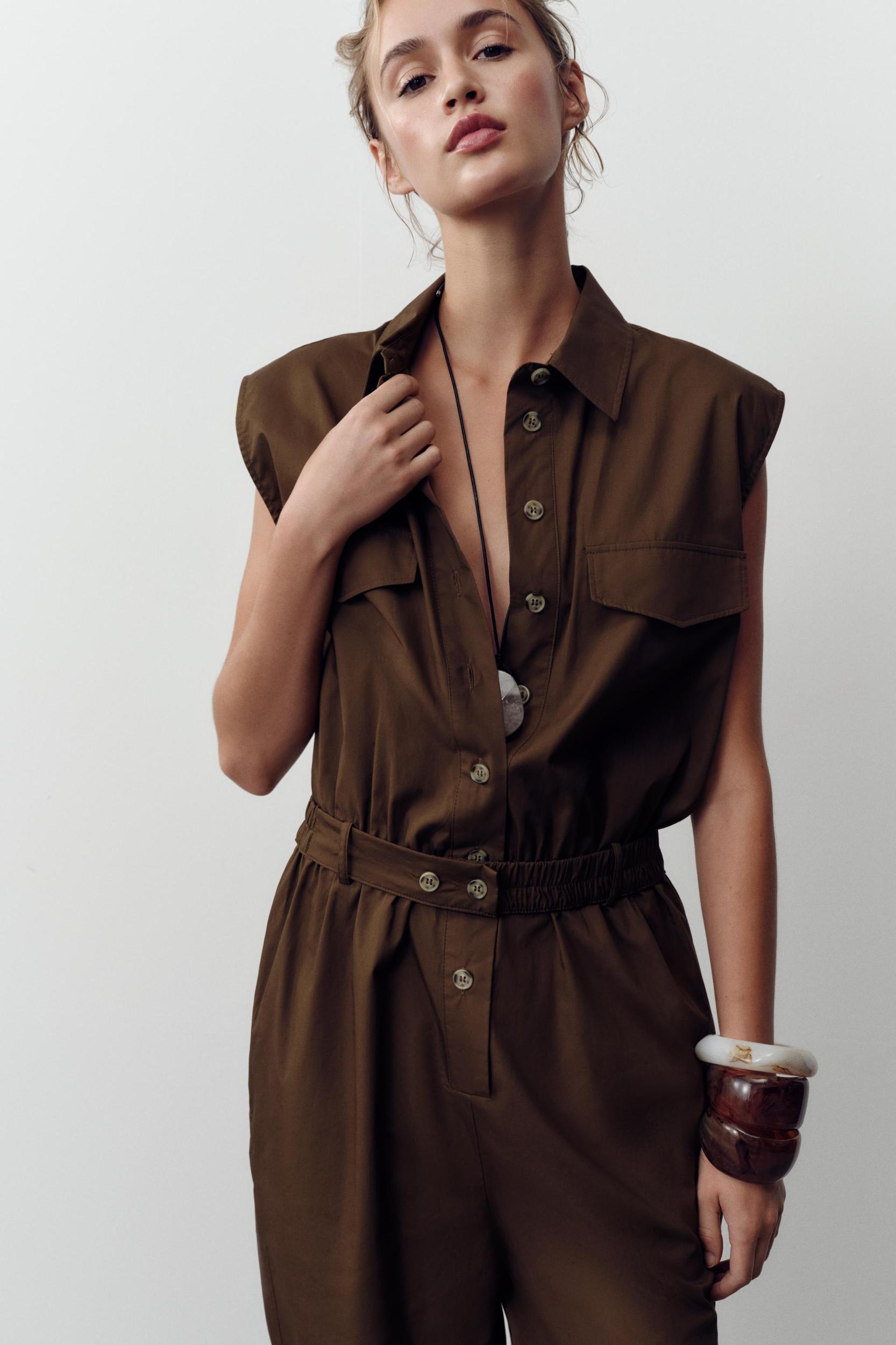 LONG POPLIN JUMPSUIT Product Image