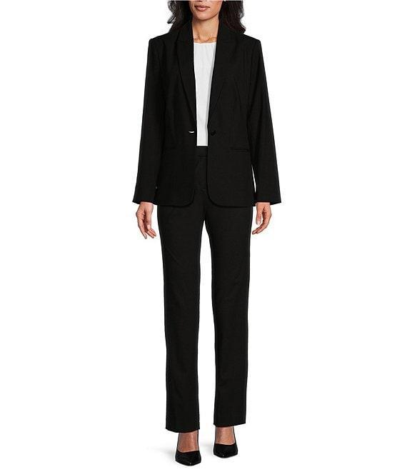 Investments Platinum Suiting Petite Size Long Sleeve One Button Notch Lapel Blazer Product Image