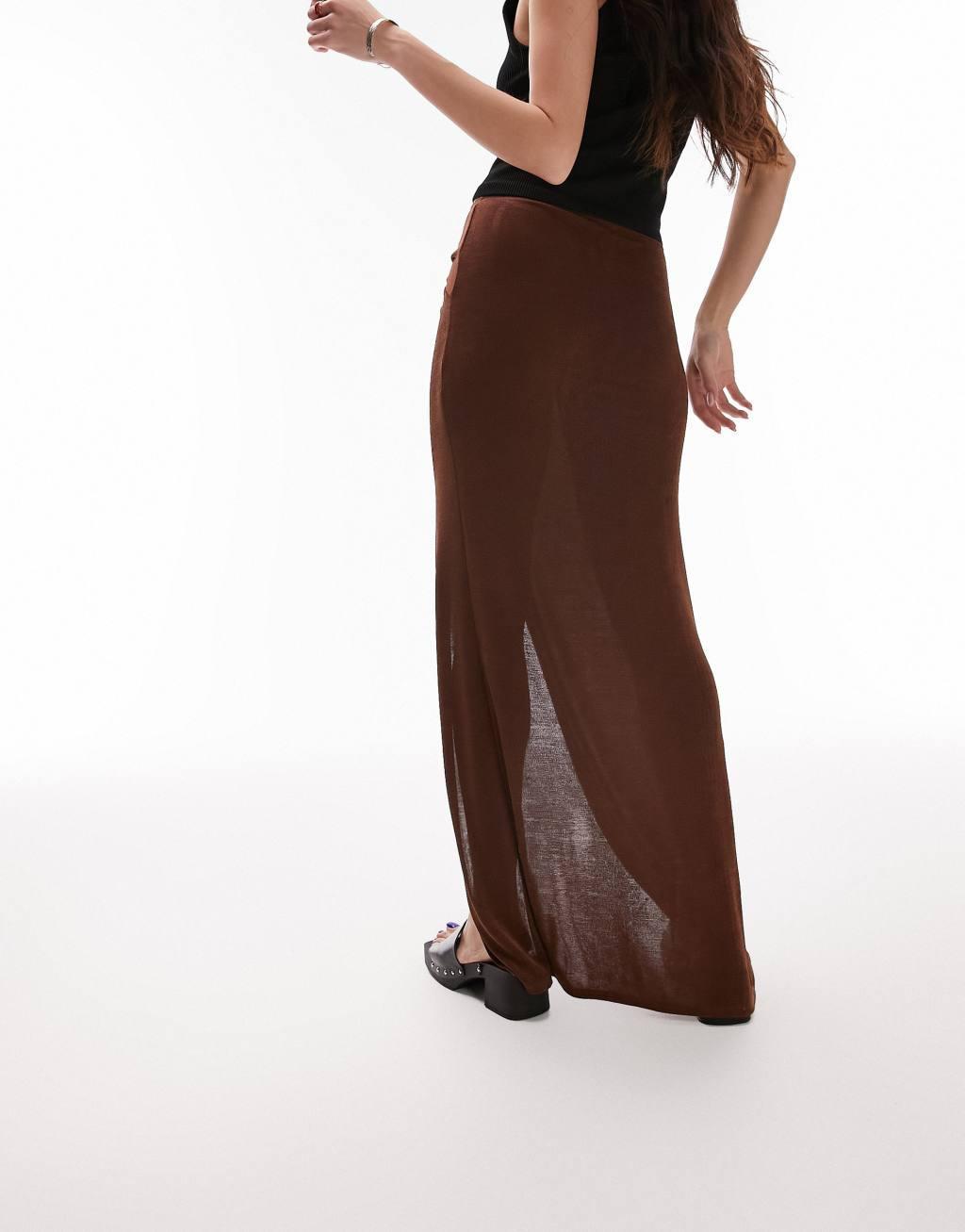 Topshop slinky twist front maxi skirt Product Image