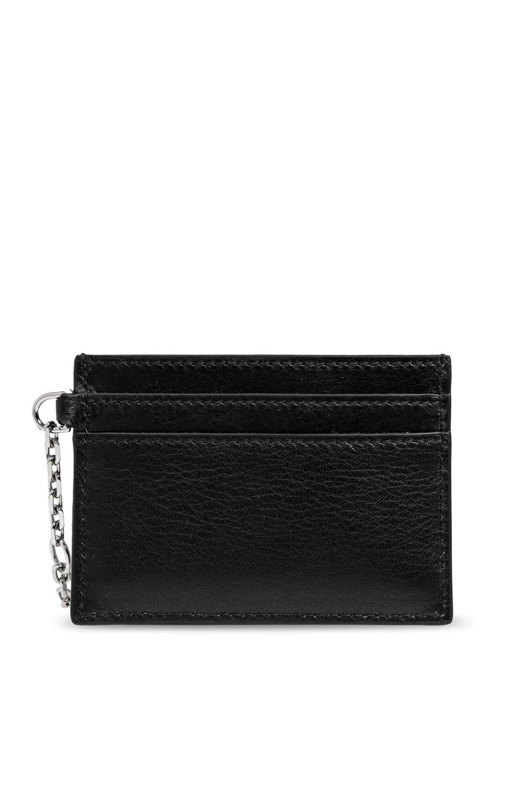 ALEXANDER MCQUEEN Sling Logo Plaque Card Holder In Black/silver Product Image