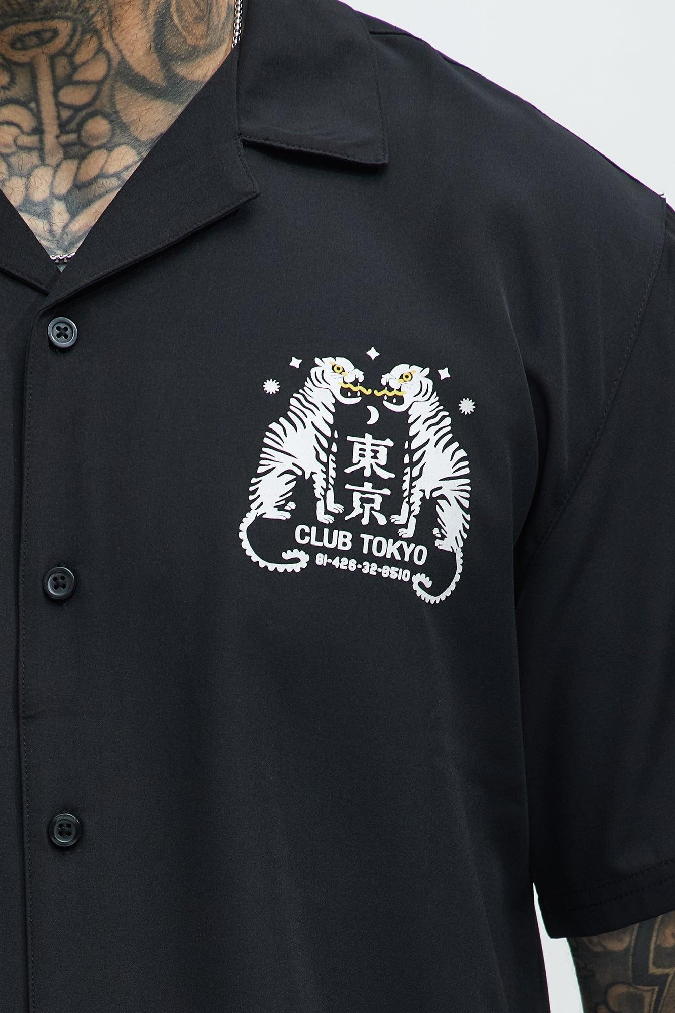 Club Tokyo Graphic  Button Up Shirt - Black Product Image