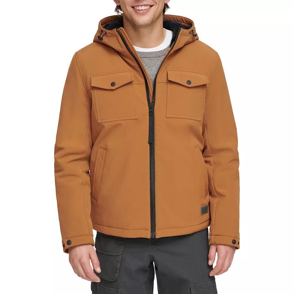 Big & Tall Levi's® Sherpa-Lined Hooded Softshell Utility Jacket, Men's,  Product Image