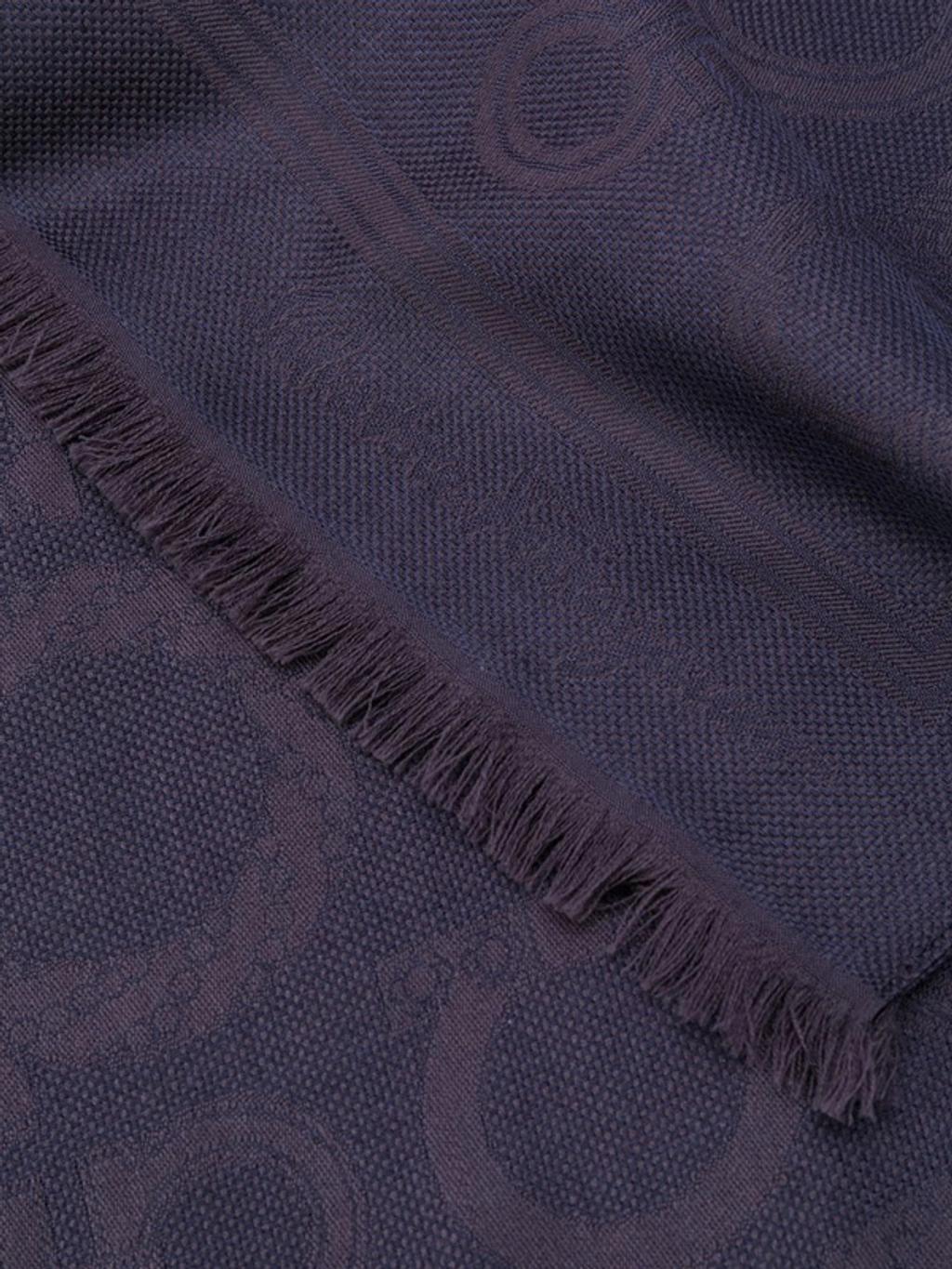 FERRAGAMO Gancini Jacquard Scarf In Blue Product Image