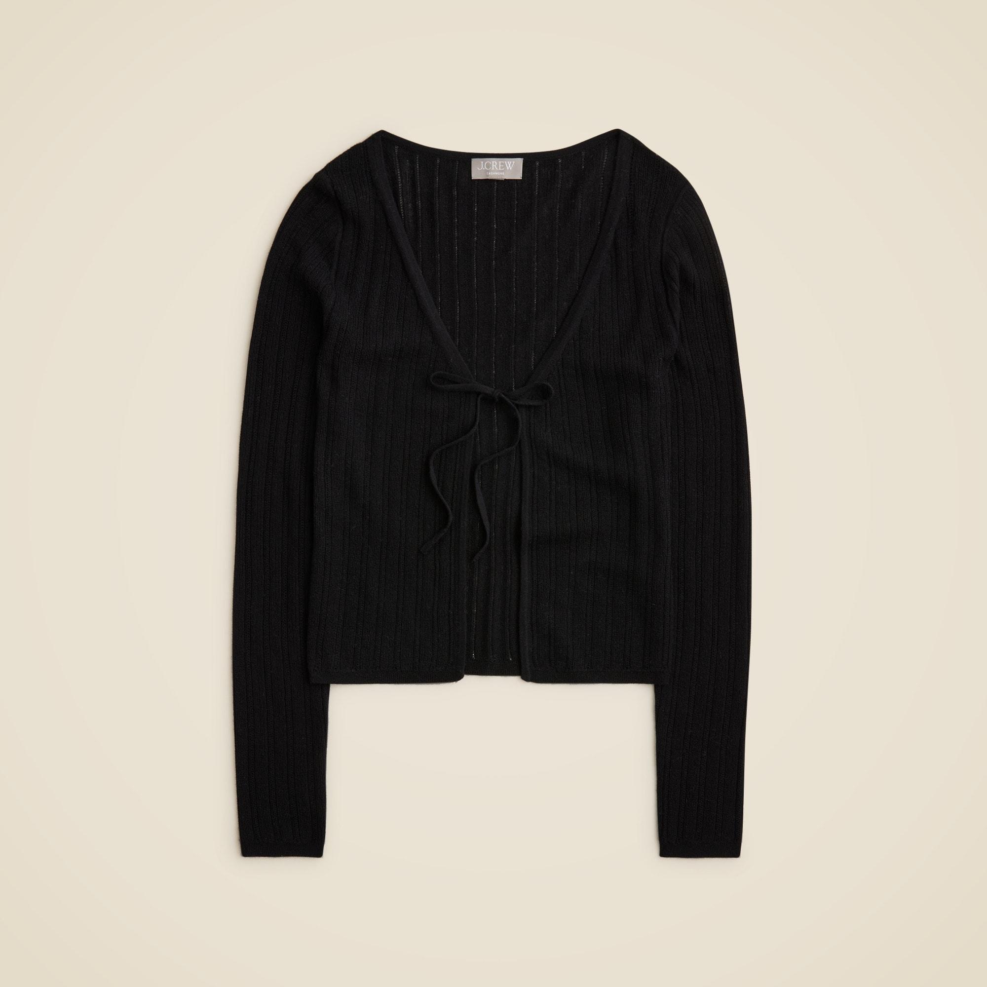 Featherweight cashmere tie-front cardigan Product Image