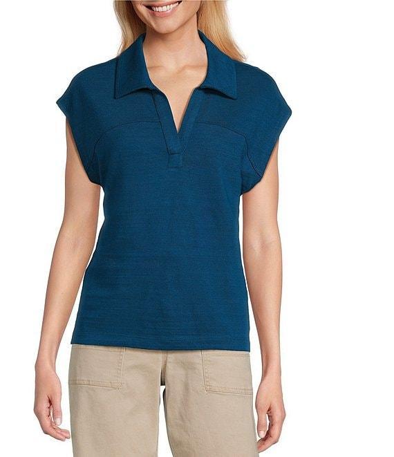 Westbound Cap Sleeve Collared Top Product Image