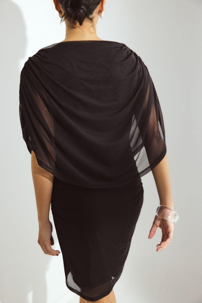 Draped Cape Mini Dress Product Image