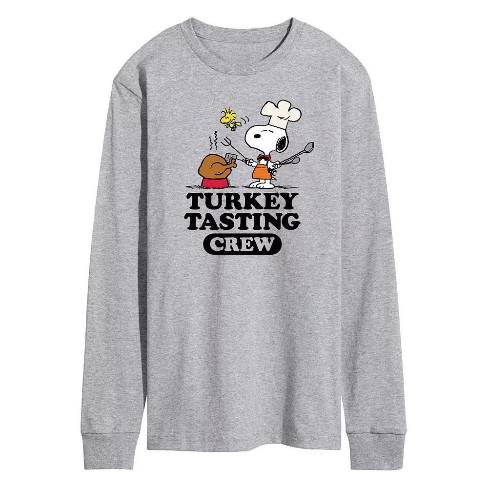 Men's Peanuts Turkey Tasting Crew Tee, Size: XXL, Gray Product Image