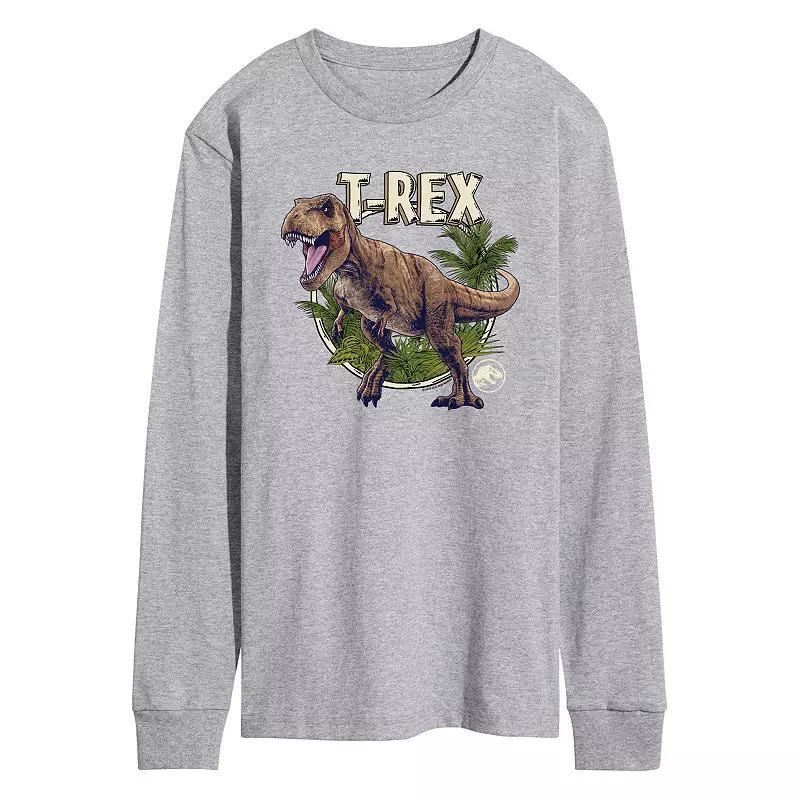 Men's Jurassic World Tyrannosaurus Rex Long Sleeve Graphic Tee, Size: XXL, Grey Gray Product Image