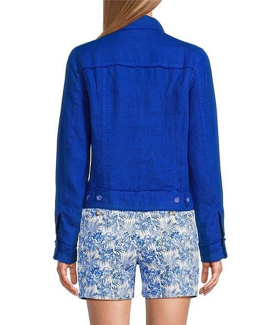 Tommy Bahama Two Palm Raw Edge Point Collar Long Sleeve Button Front Jacket Product Image