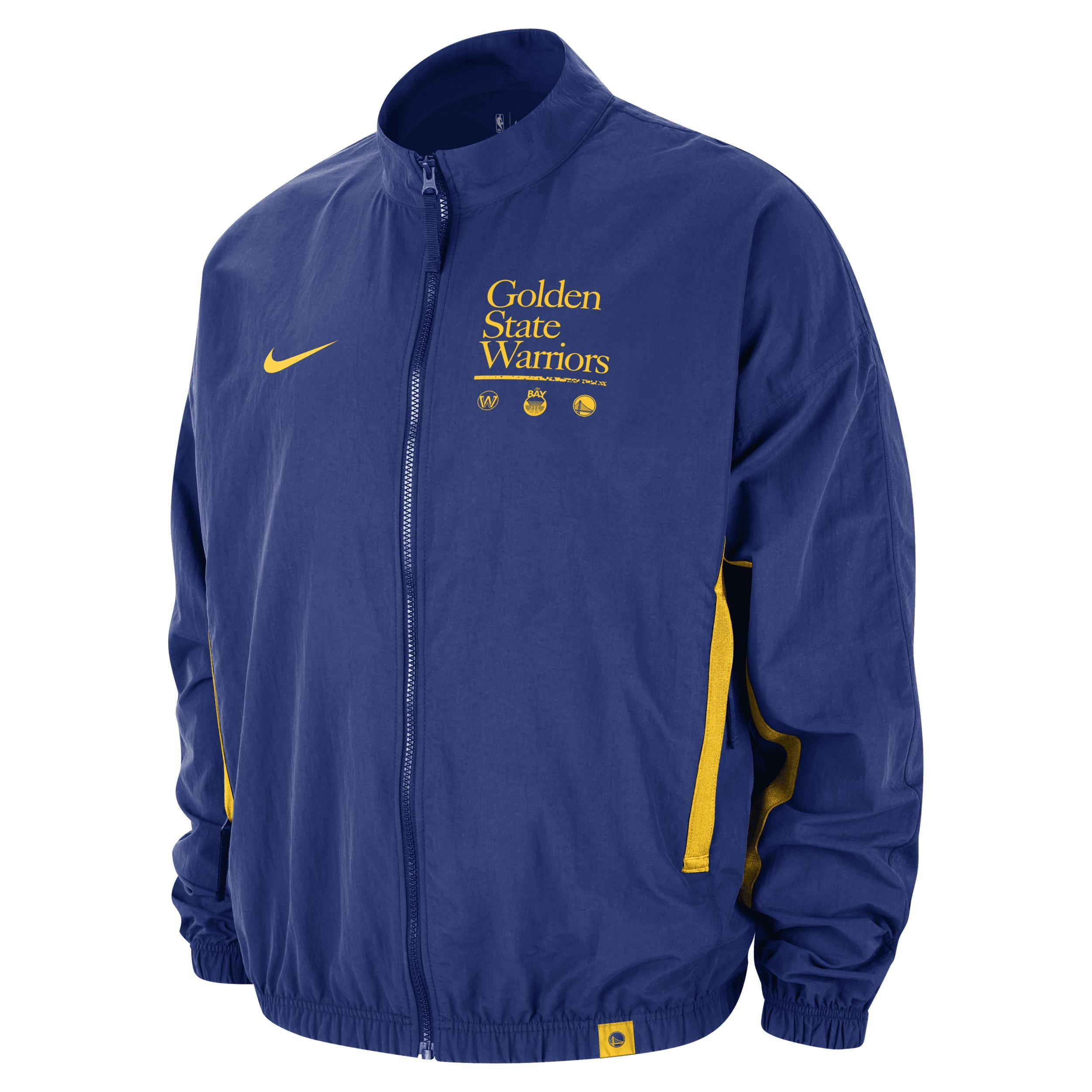 Golden State Warriors DNA Courtside Nike Mens NBA Woven Graphic Jacket Product Image