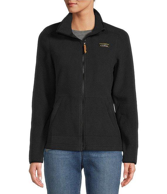 L.L.Bean Mountain Classic Stand Collar Long Sleeve Pocketed Fleece Knit Jacket Product Image