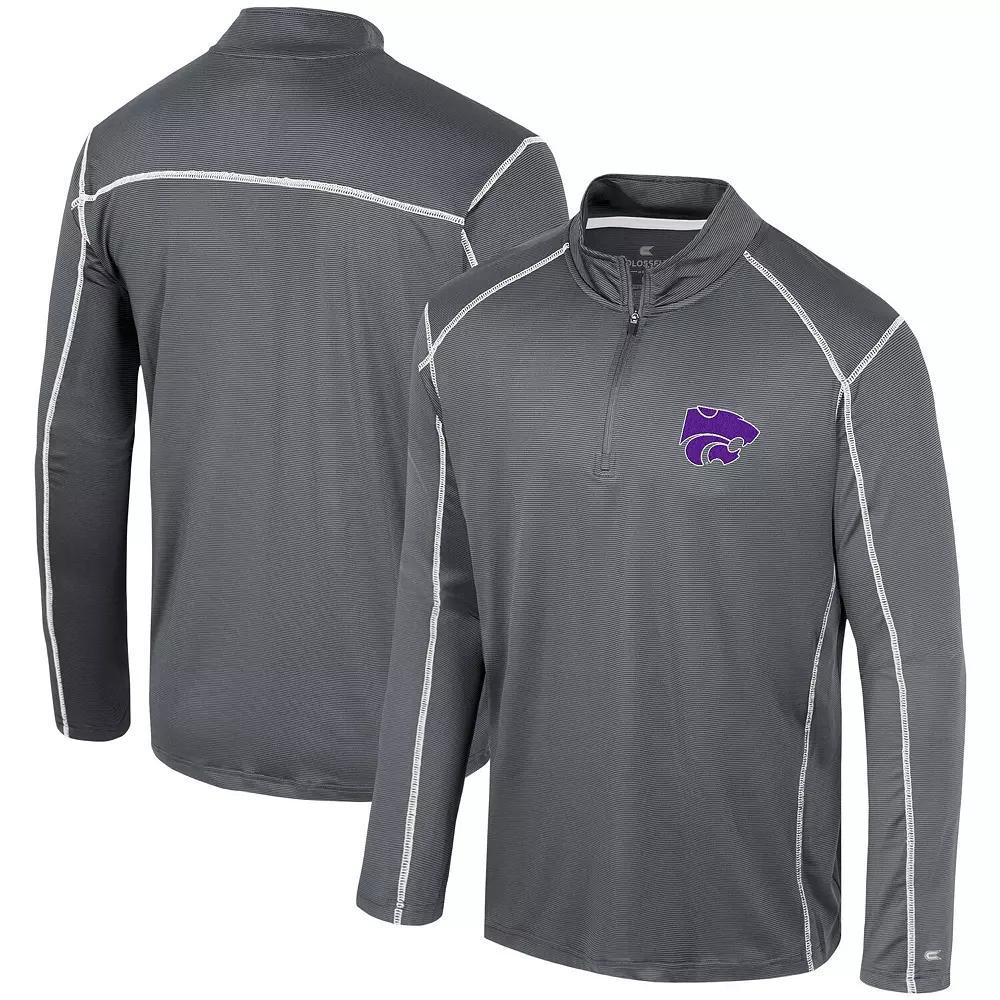 Men's Colosseum Black Kansas State Wildcats Cameron Quarter-Zip Windshirt,  Product Image