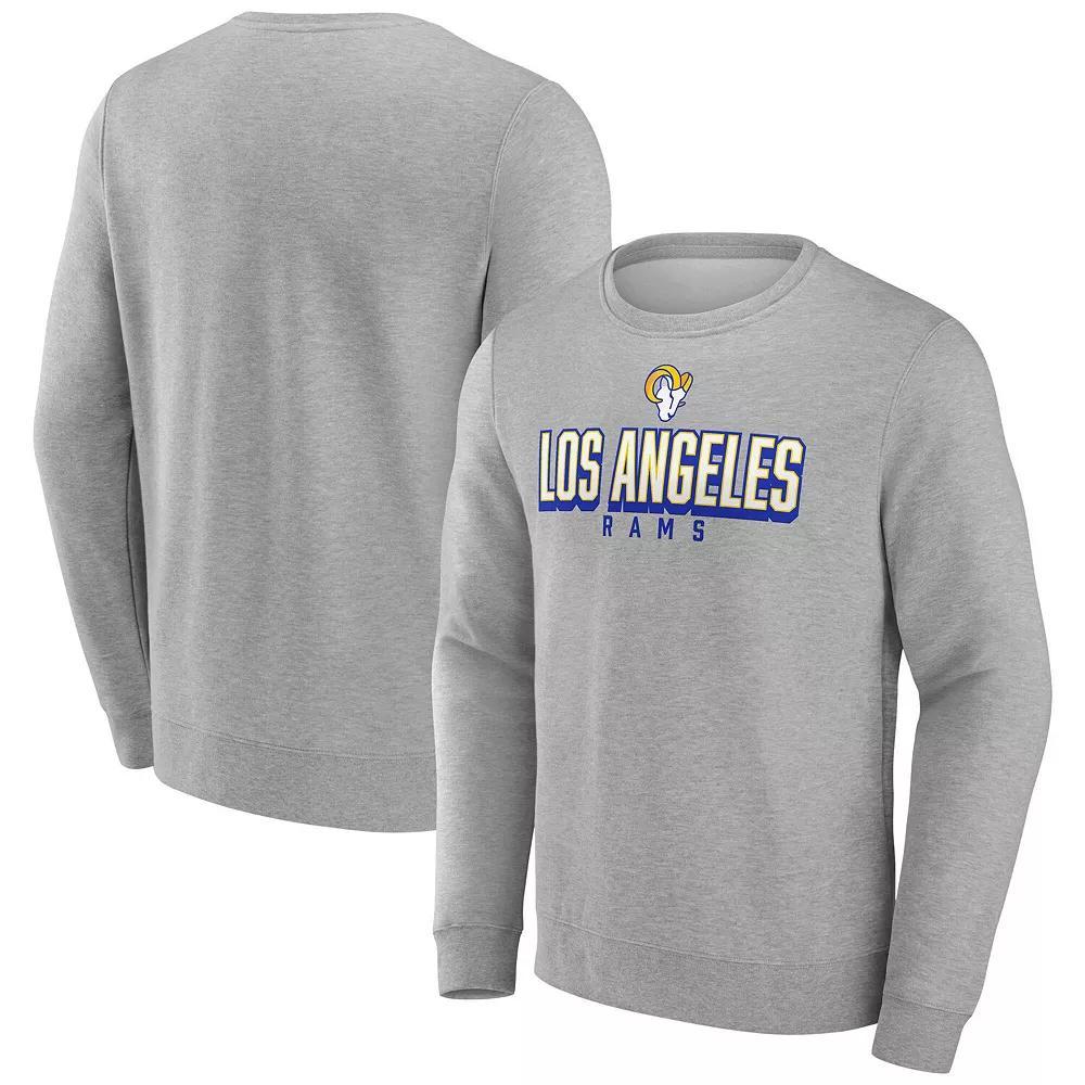 Men's Fanatics Heather Gray Los Angeles Rams Bold Move Pullover Sweatshirt, Size: Medium, Grey Product Image