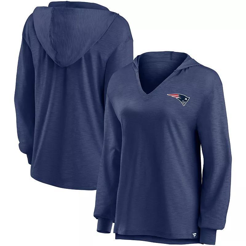 Women's Fanatics Branded Navy New England Patriots Jumper V-Neck Pullover Hoodie, Size: Medium, Blue Product Image