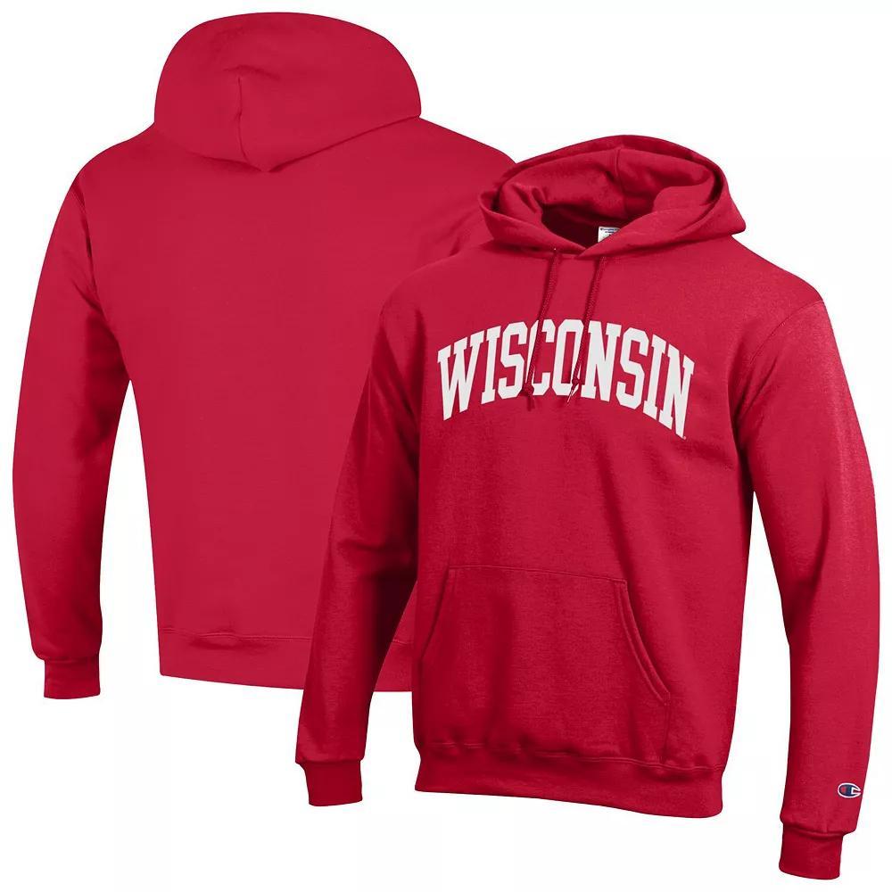Men's Champion Red Wisconsin Badgers Basic Arch Fleece Pullover Hoodie,  Product Image