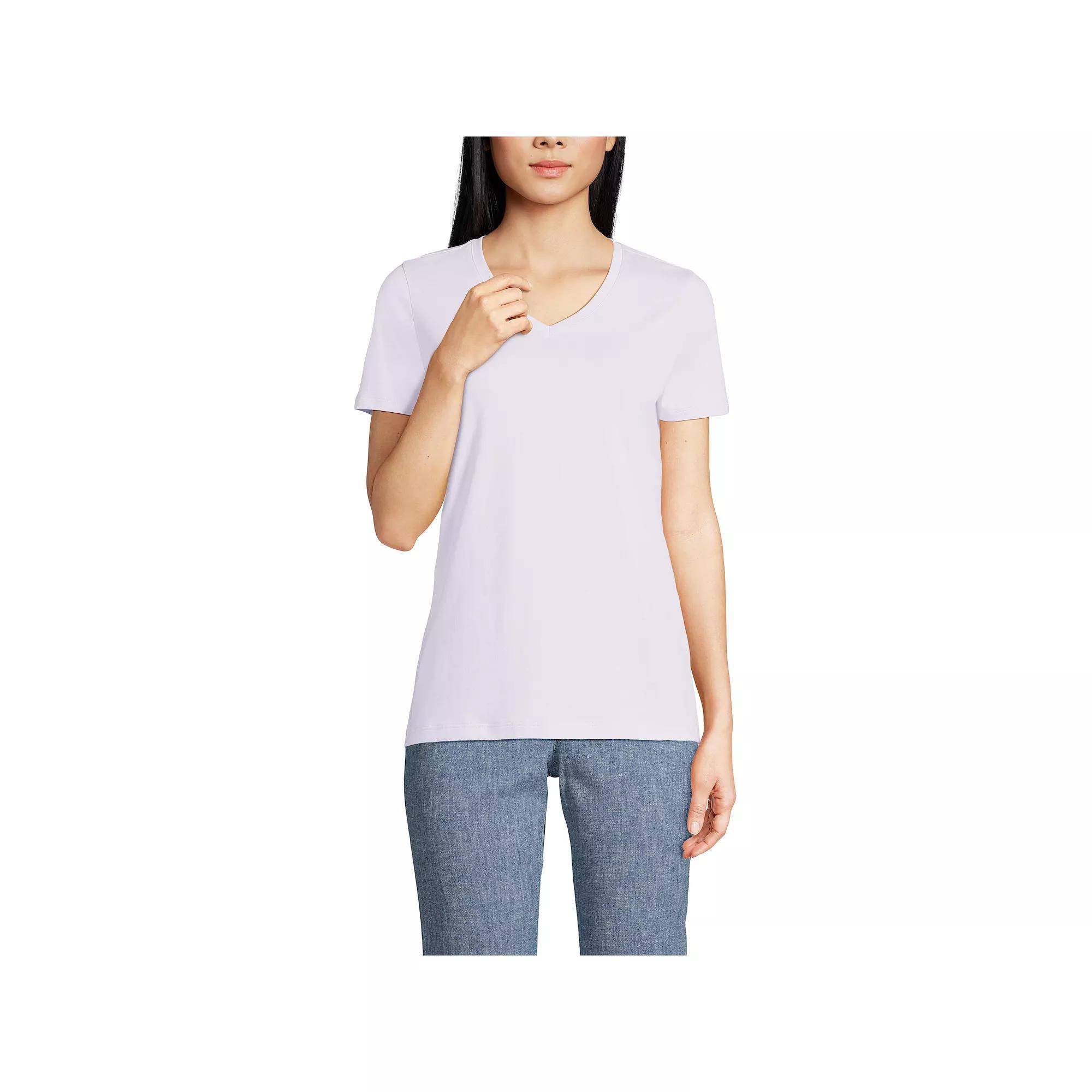Petite Lands' End Relaxed-Fit Supima Cotton V-Neck Tee, Women's,  Product Image
