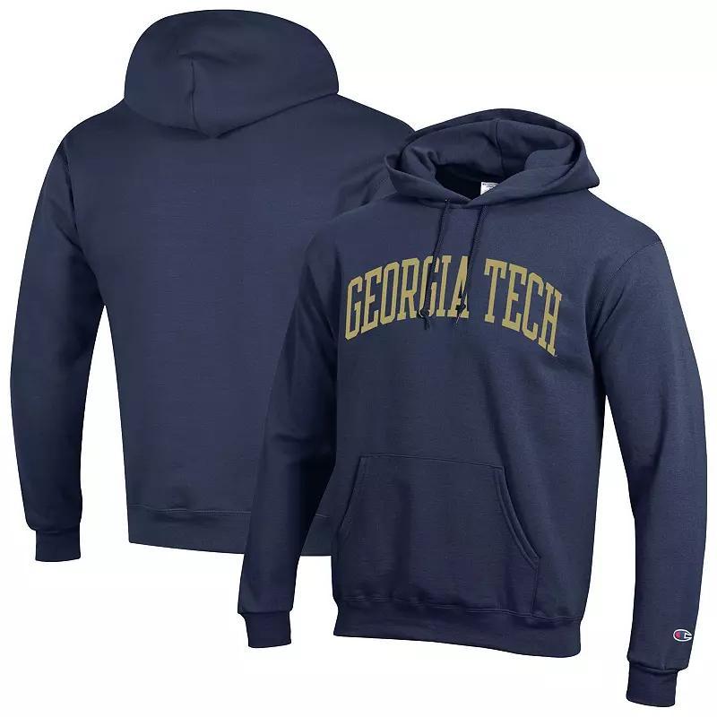 Men's Champion Navy Georgia Tech Yellow Jackets Basic Arch Fleece Pullover Hoodie,  Product Image