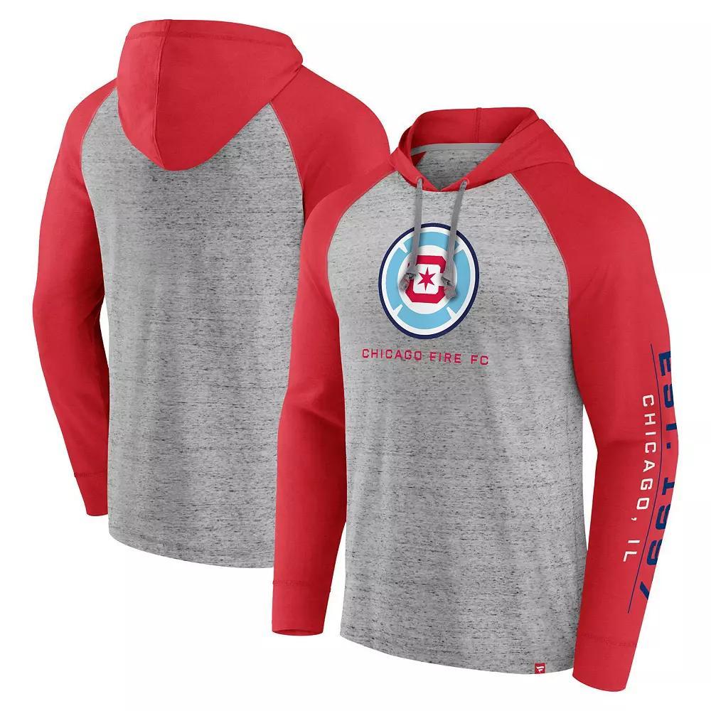 Men's Fanatics Branded Steel Chicago Fire Deflection Raglan Pullover Hoodie, Size: 2XL, Cfs Silver Product Image