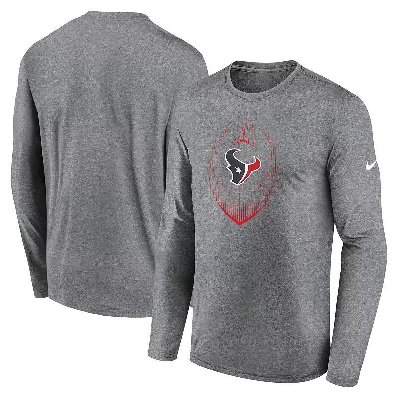 Men's Nike Heather Gray Houston Texans Legend Icon Long Sleeve T-Shirt,  Product Image