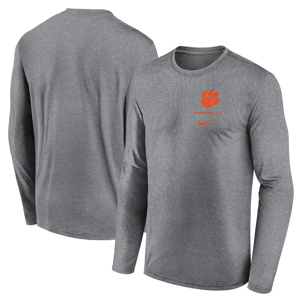 Men's Nike Heather Gray Michigan State Spartans Primary Stack Legend Long Sleeve T-Shirt,  Product Image