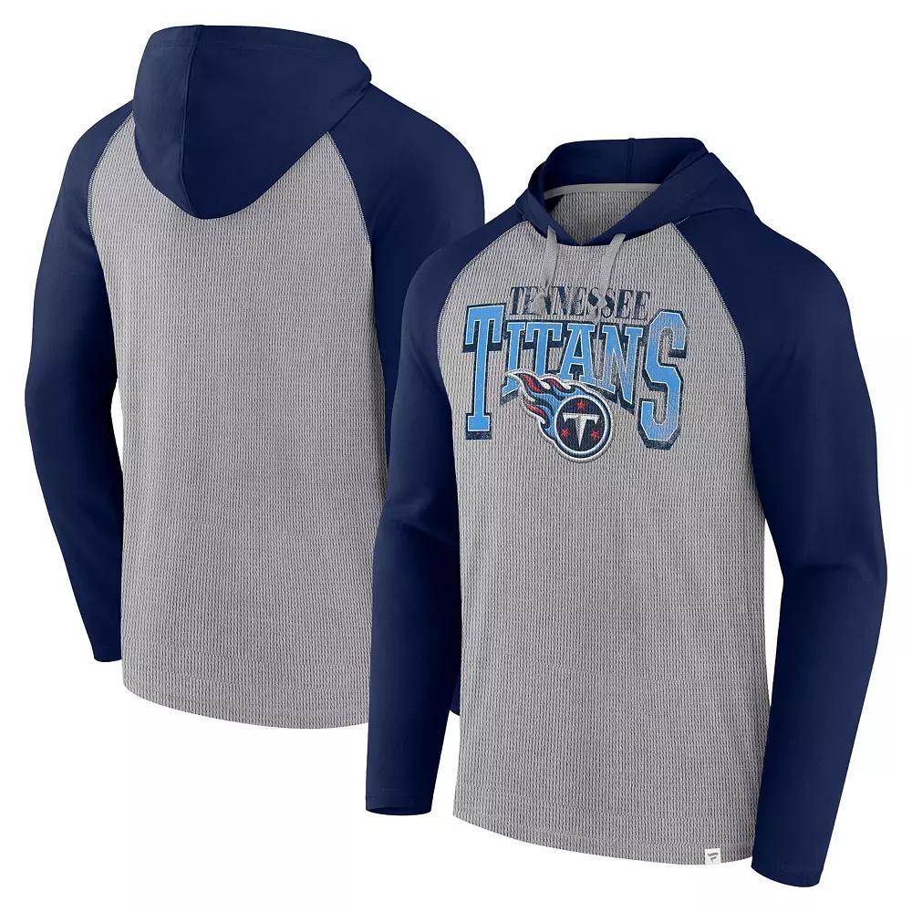 Men's Fanatics Gray/Navy Tennessee Titans Under Center Long Sleeve Hoodie T-Shirt,  Product Image
