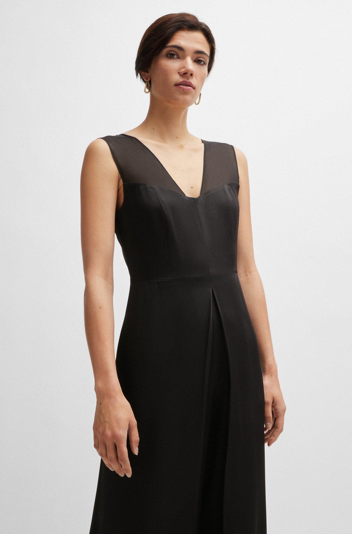 Jumpsuit in lustrous fabric with layered effect Product Image