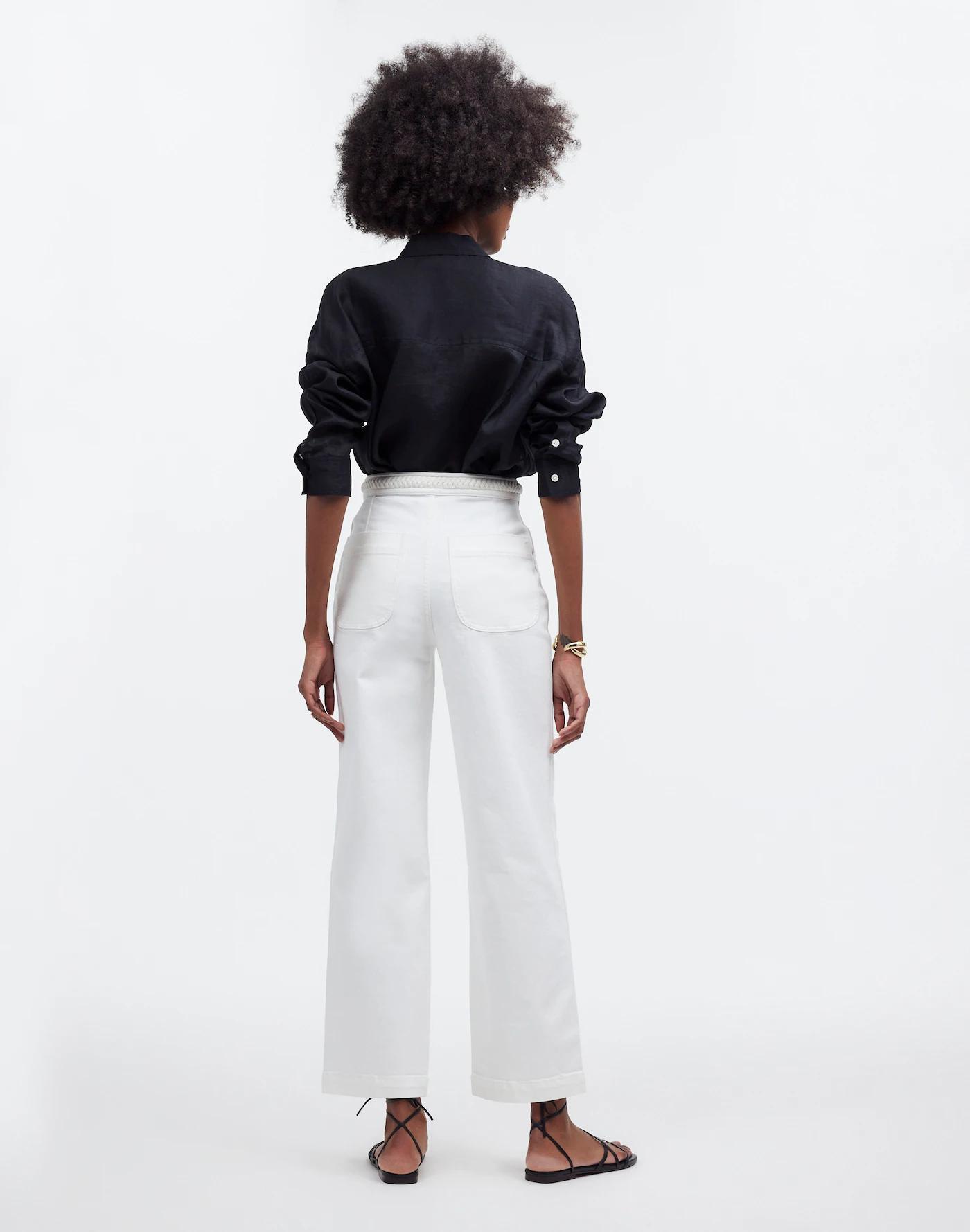 Madewell x Lisa Says Gah! The Perfect Vintage Wide-Leg Crop Jean in Eyelet White Product Image