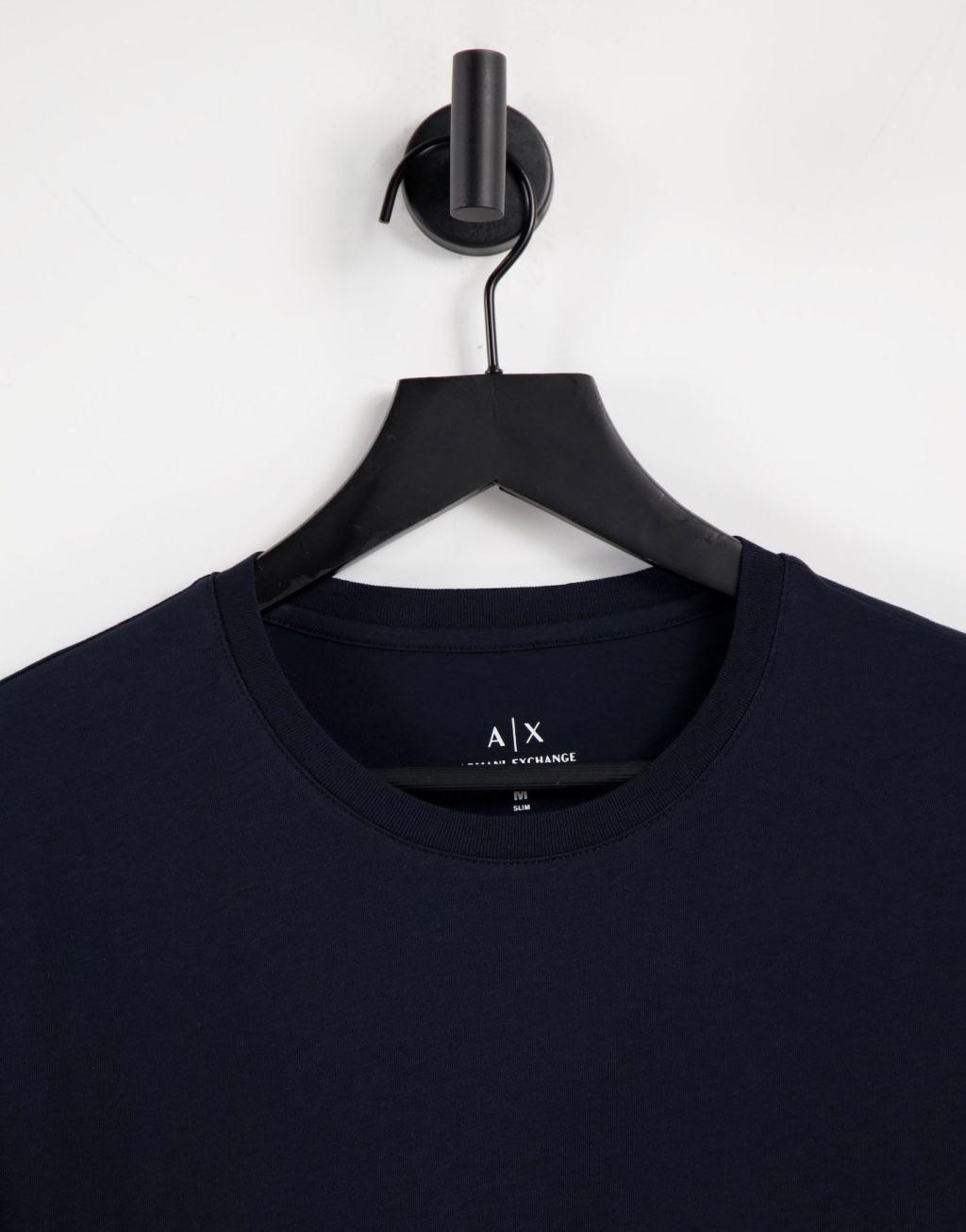 Armani Exchange city text logo T-shirt in navy  Product Image