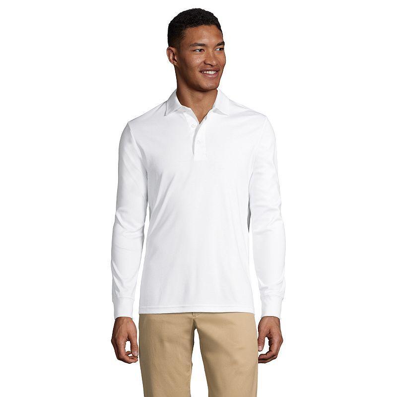 Men's Lands' End Soft Supima Polo, Size: Small, White Product Image