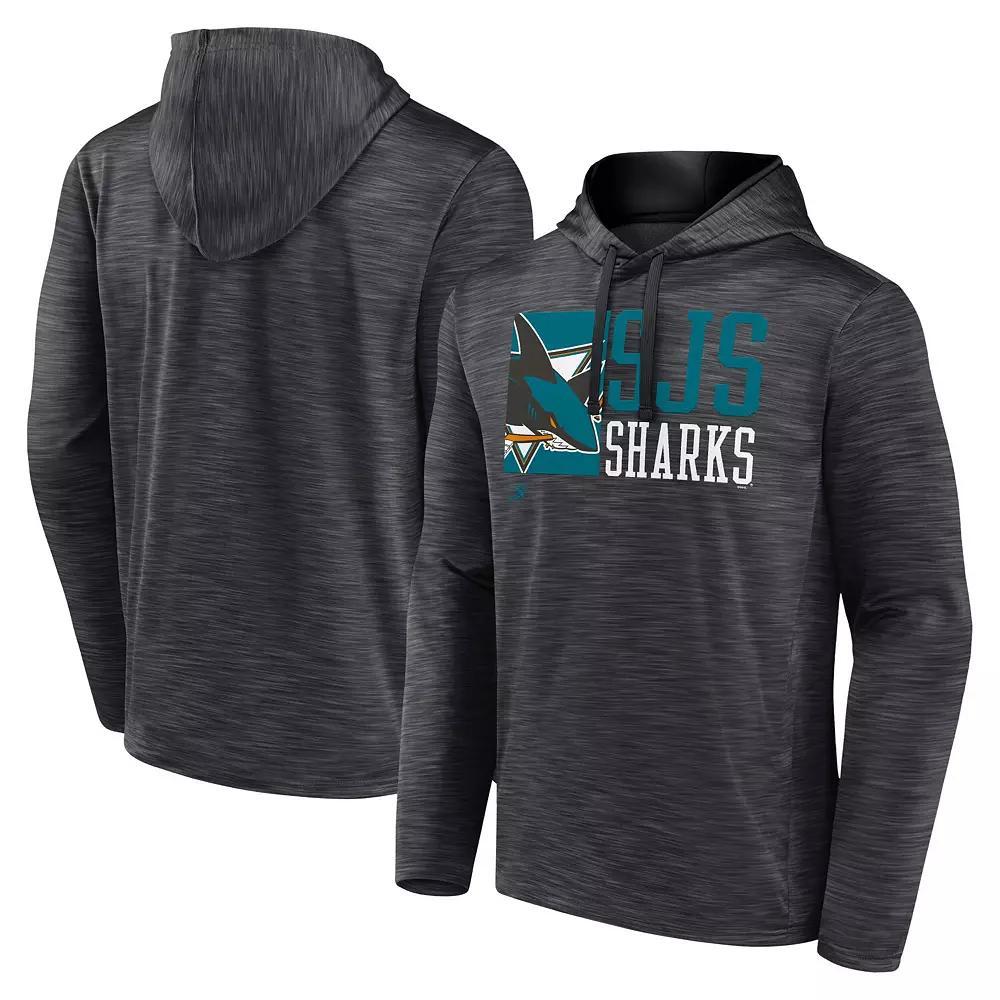 Men's Fanatics Charcoal San Jose Sharks Never Quit Pullover Hoodie,  Product Image