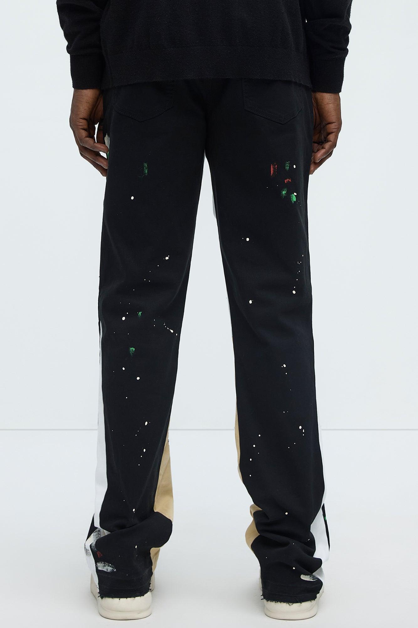 Both Ways Slim Stacked Flared Pants - Black/combo Product Image