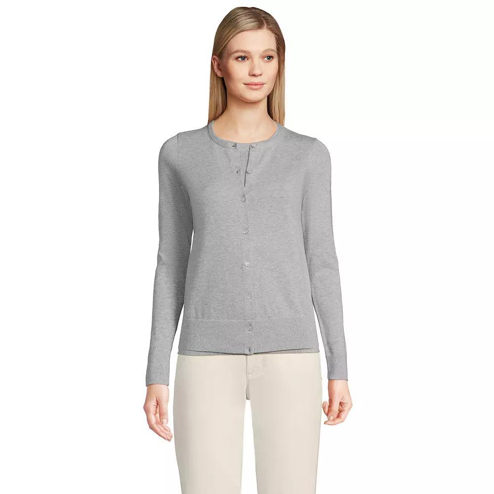 Women's Lands' End Tall Fine Gauge Cotton Cardigan Sweater,  Product Image
