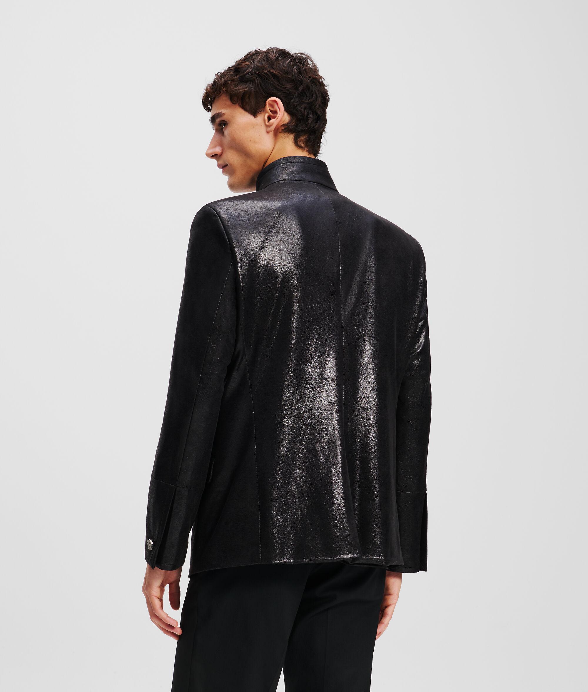 FAUX-LEATHER STAND-UP COLLAR JACKET Product Image
