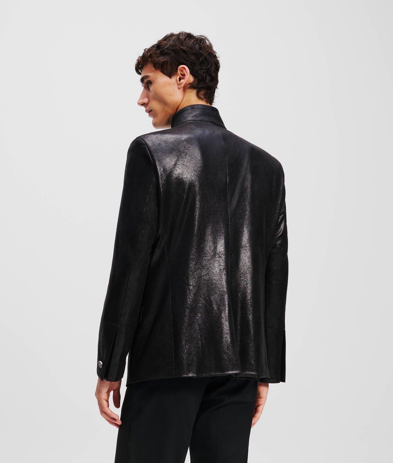 FAUX-LEATHER STAND-UP COLLAR JACKET Product Image