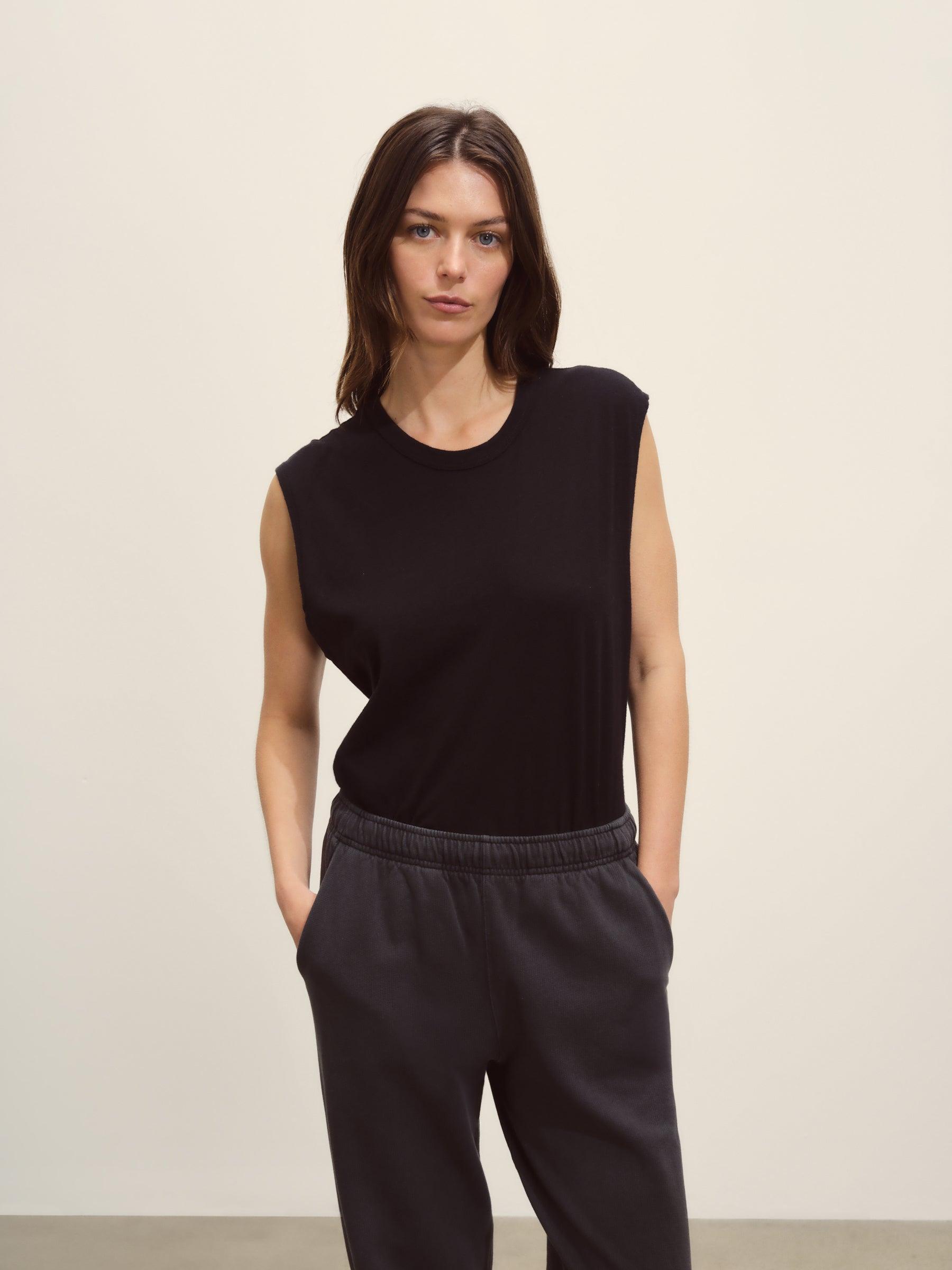 Black Slub Muscle Tank Product Image