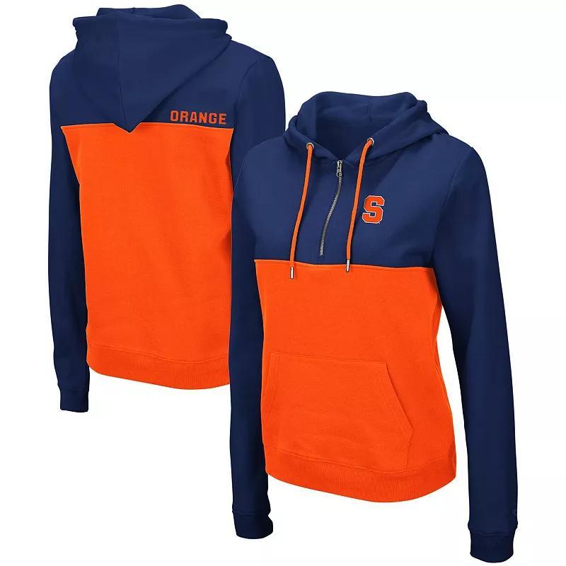 Womens Colosseum /Orange Syracuse Orange Aidan Lightweight Half-Zip Hoodie Blue Product Image