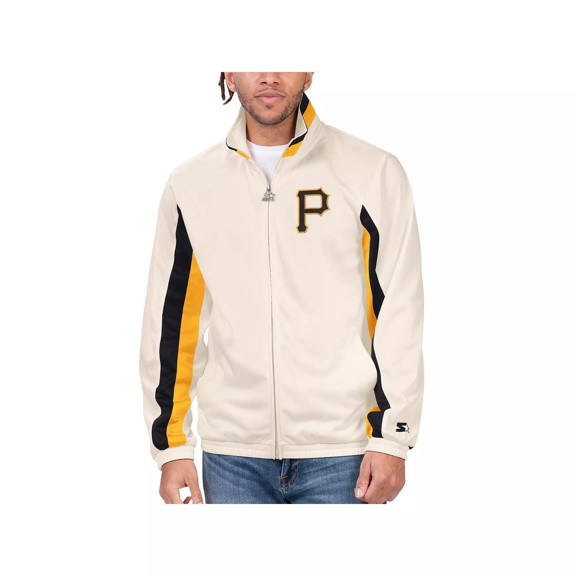 Men's Starter Cream Pittsburgh Pirates Rebound Cooperstown Collection Full-Zip Track Jacket, Size: Small, Beige Product Image