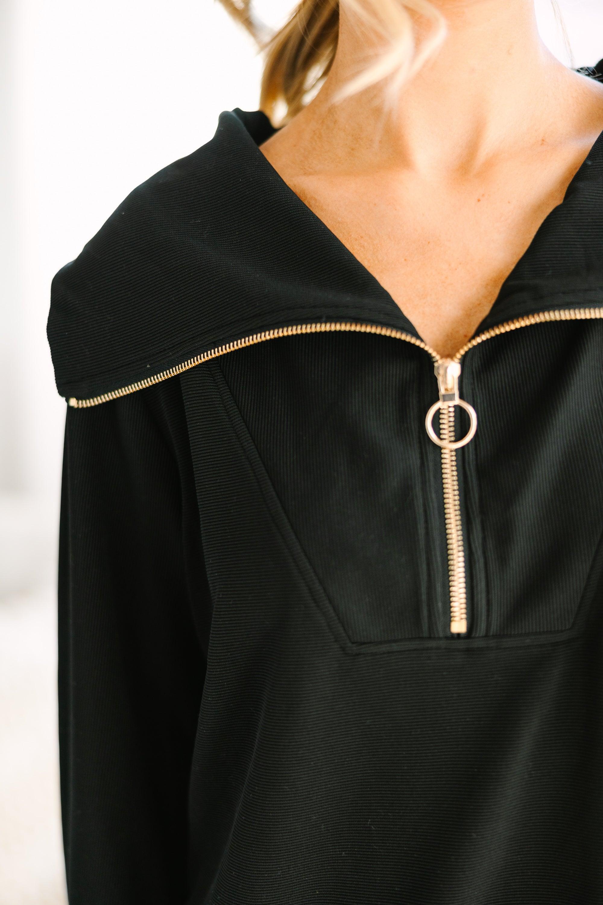 Today's The Day Black Quarter Zip Pullover Female Product Image