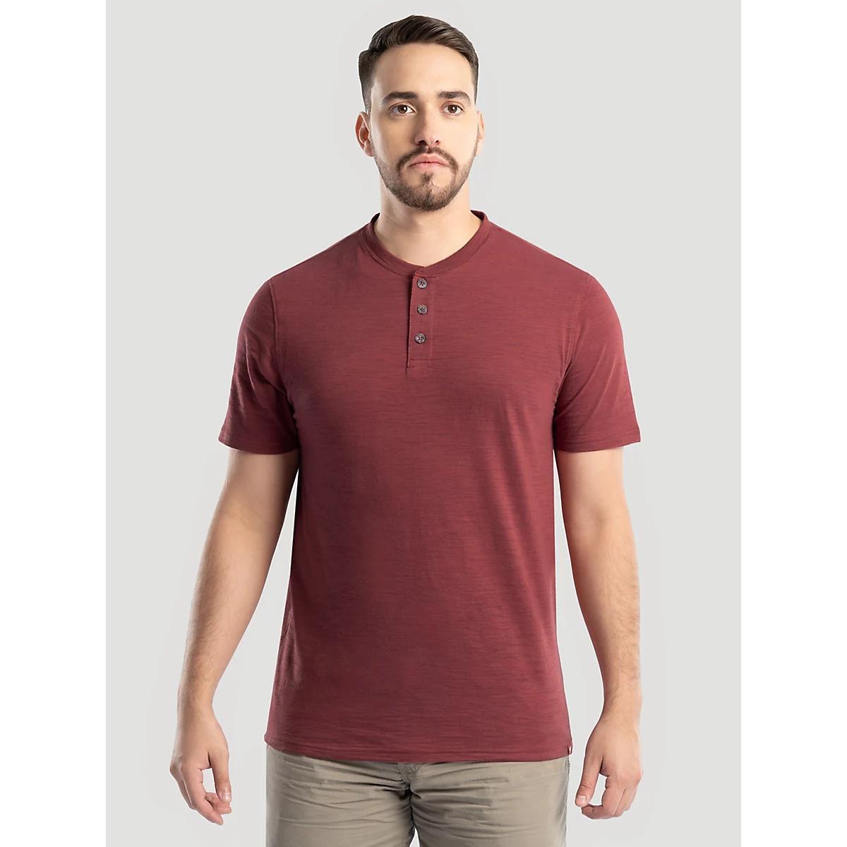 Men's Slub Knit Henley in Bright Product Image