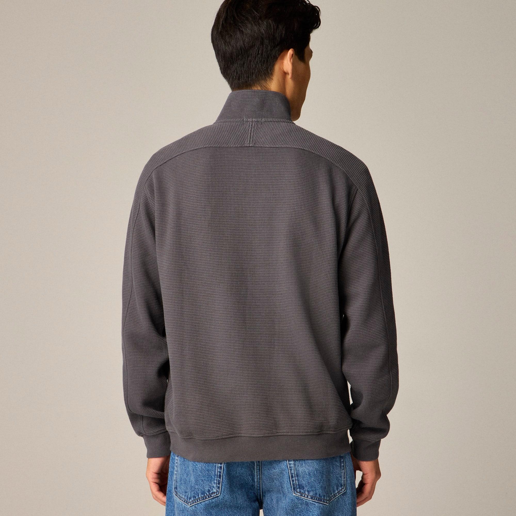 Brushed waffle-knit half-zip pullover Product Image