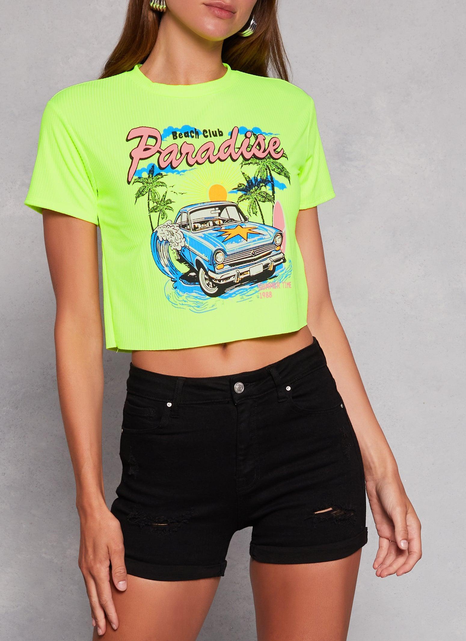 Womens Beach Club Paradise Graphic Tee Product Image