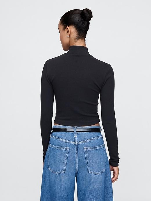 Modern Mockneck Crop Shirt Product Image